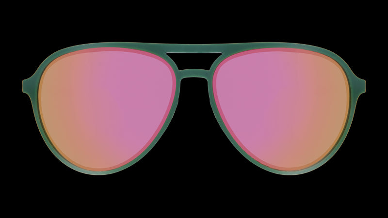 Chard to Love |green aviator sunglasses with pink reflective lenses | Limited Edition Farmers Market goodr sunglasses